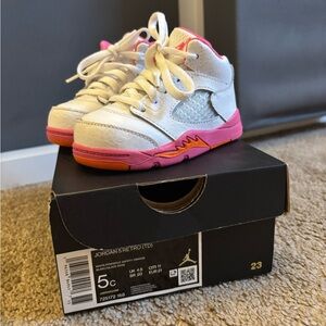 Jordan 5 retro white pinksicle safety orange-Baby